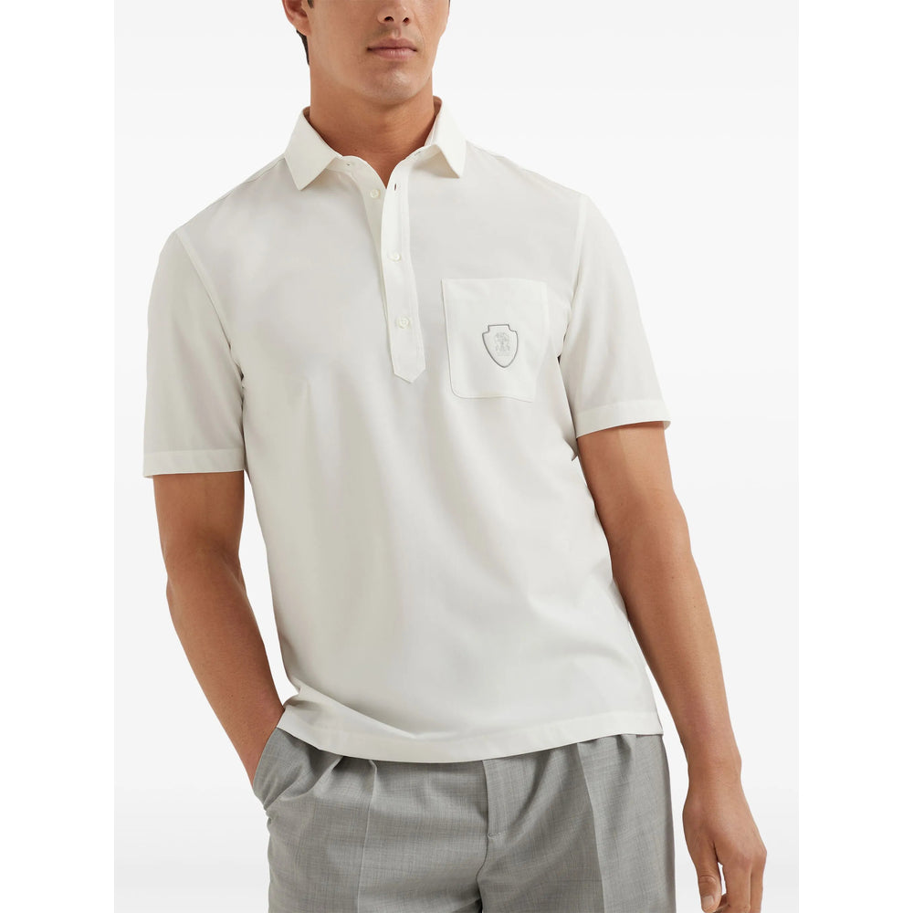 Brunello Cucinelli White Polo Shirts Men BRUNELLO CUCINELLI