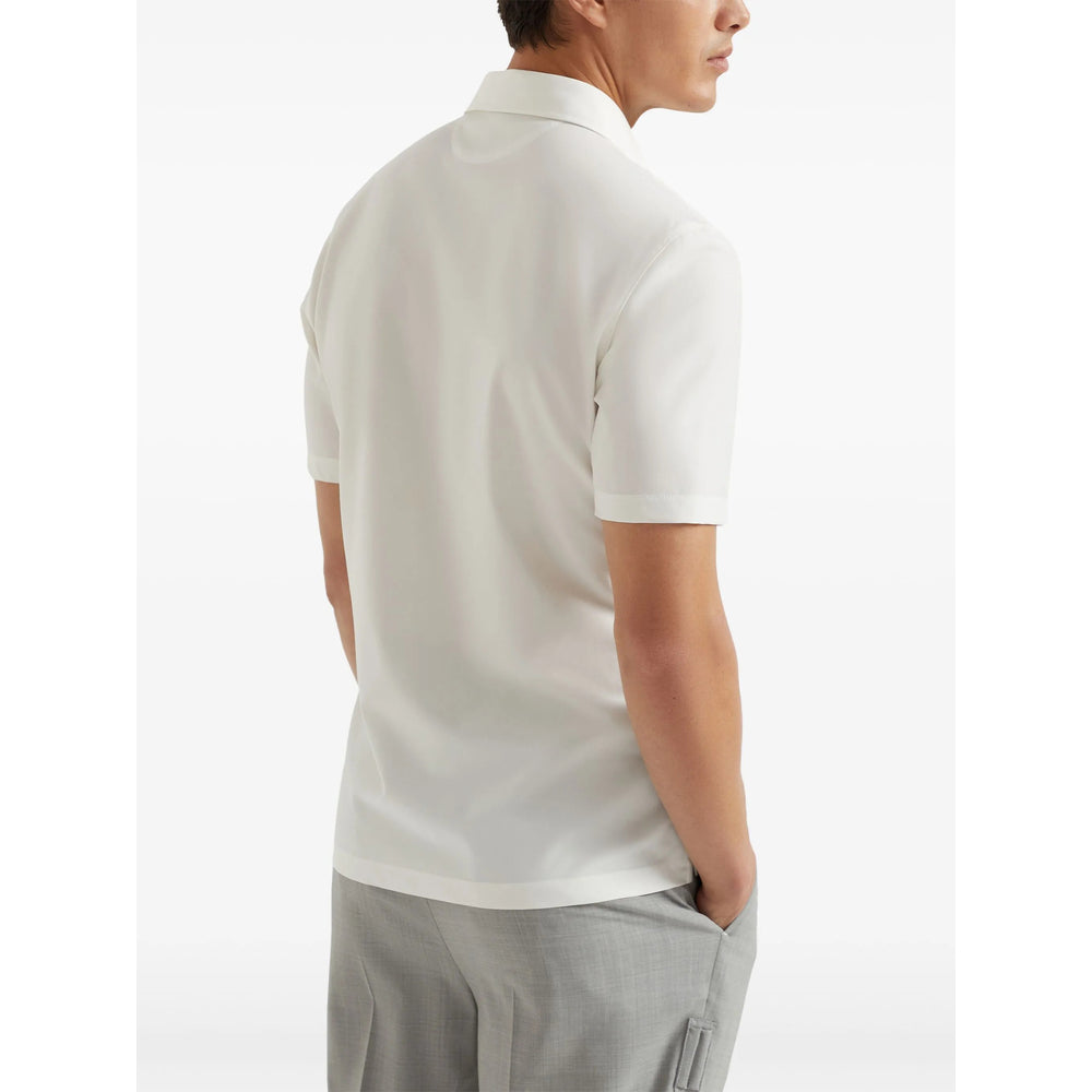 Brunello Cucinelli White Polo Shirts Men BRUNELLO CUCINELLI