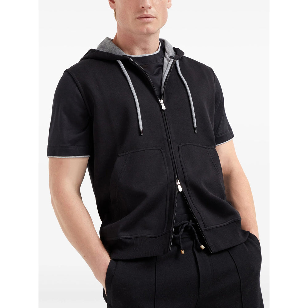 Brunello Cucinelli Black Sweaters & Knitwear - Hoodies Men BRUNELLO CUCINELLI