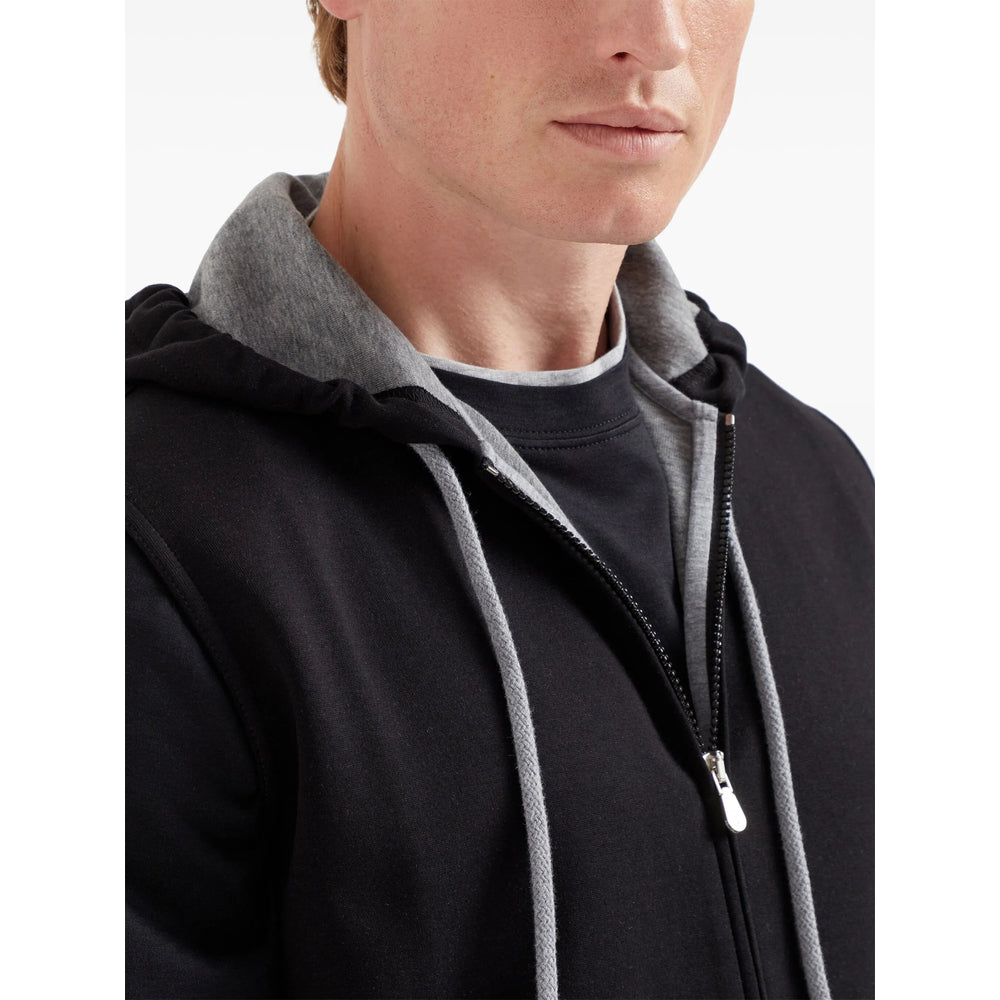 Brunello Cucinelli Black Sweaters & Knitwear - Hoodies Men BRUNELLO CUCINELLI