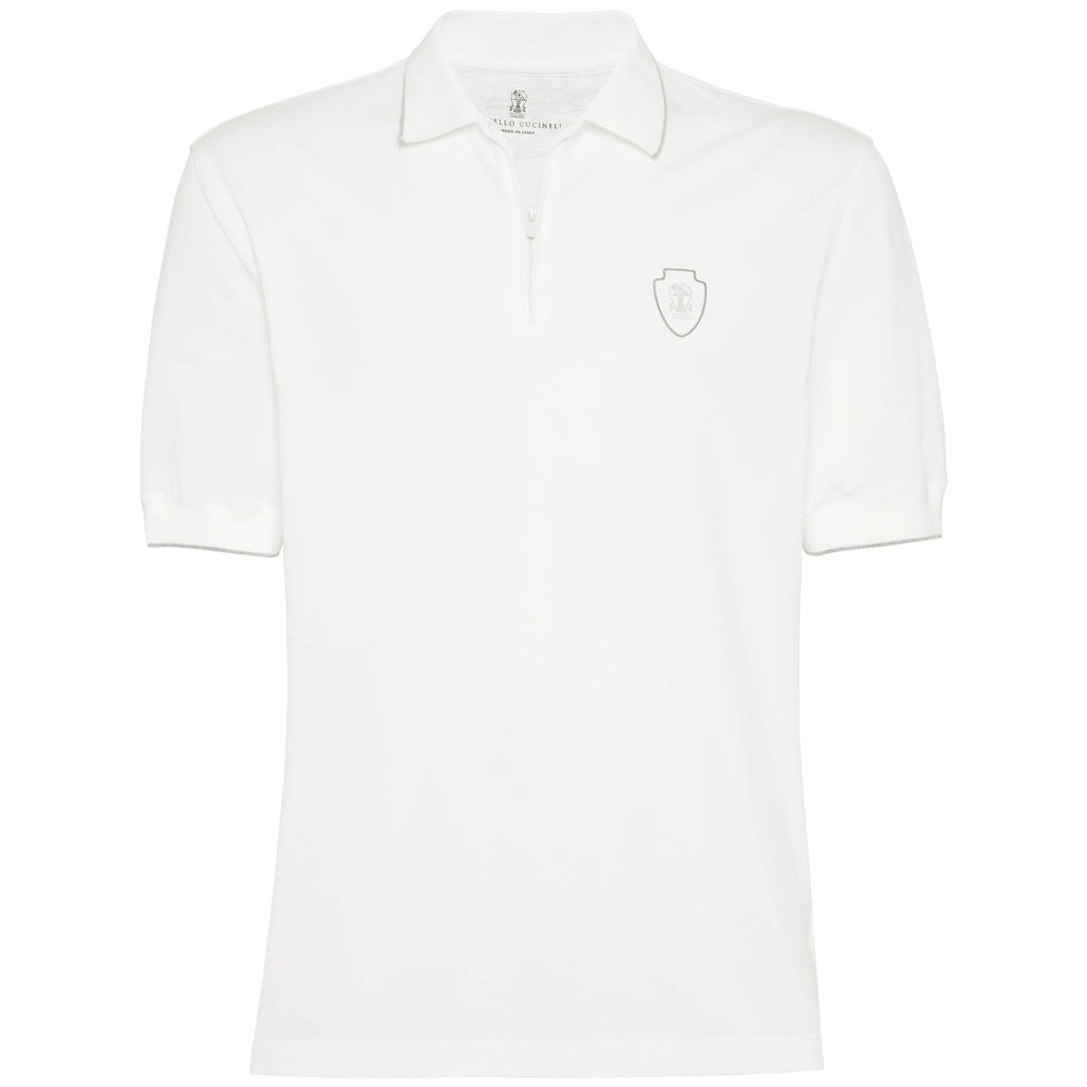 Brunello Cucinelli White Polo Shirts Men BRUNELLO CUCINELLI