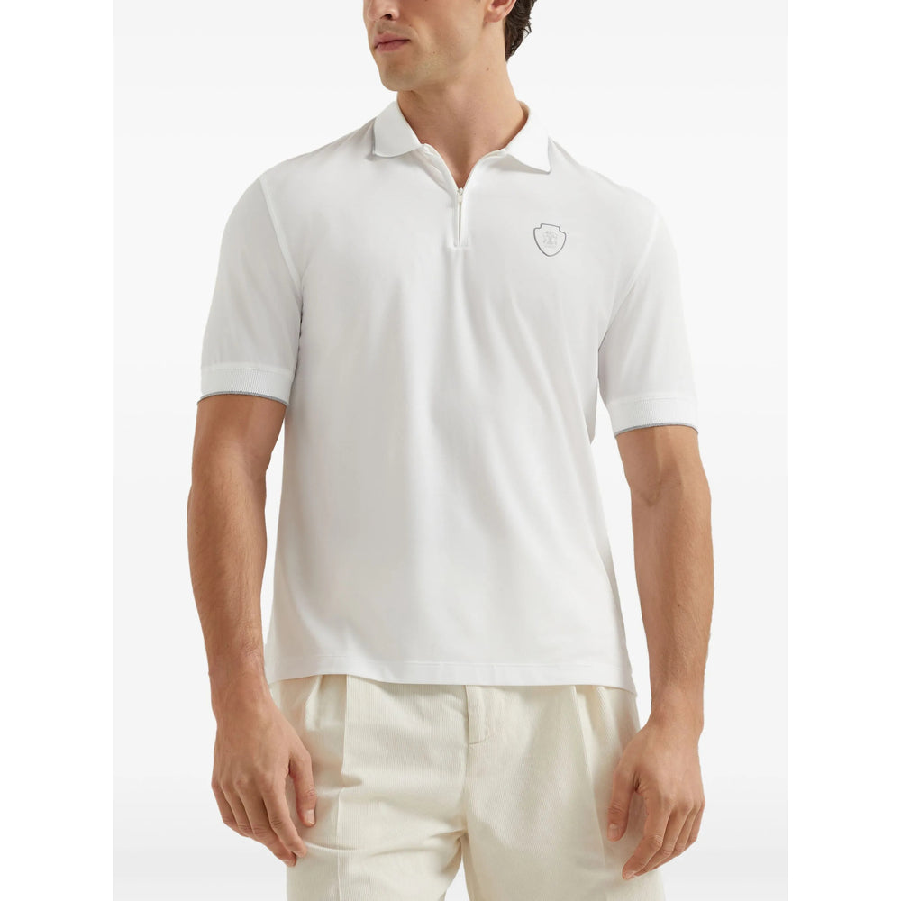 Brunello Cucinelli White Polo Shirts Men BRUNELLO CUCINELLI