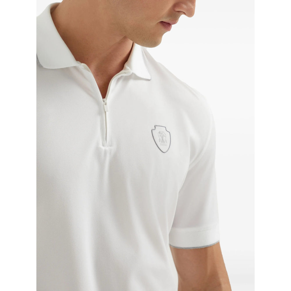 Brunello Cucinelli White Polo Shirts Men BRUNELLO CUCINELLI