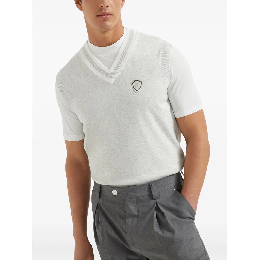 Brunello Cucinelli Grey T-Shirts & Vests - Vests & Tanks Men BRUNELLO CUCINELLI