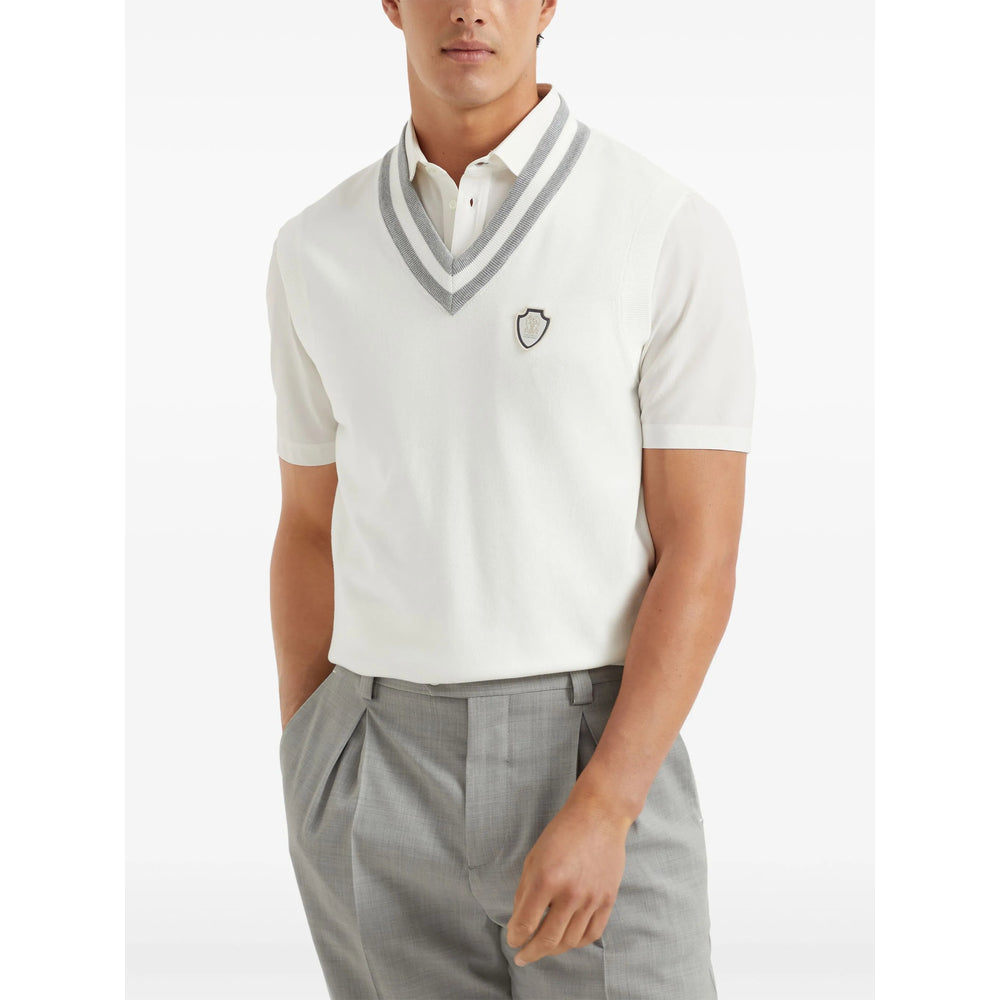 Brunello Cucinelli White T-Shirts & Vests - Vests & Tanks Men BRUNELLO CUCINELLI