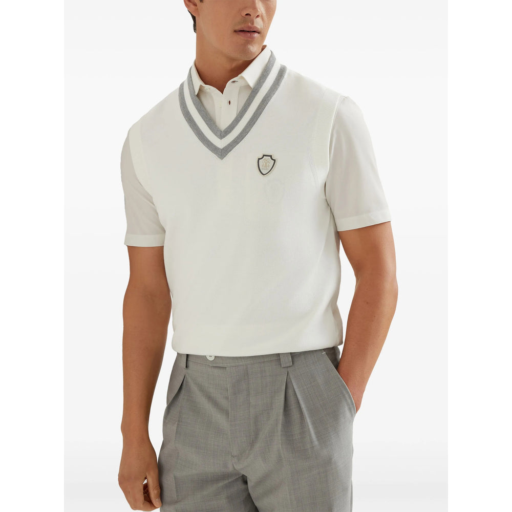 Brunello Cucinelli White T-Shirts & Vests - Vests & Tanks Men BRUNELLO CUCINELLI