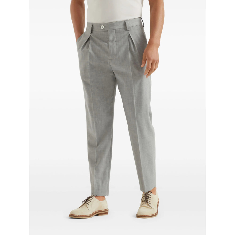 Brunello Cucinelli Grey Trousers - Tapered Trousers Men BRUNELLO CUCINELLI