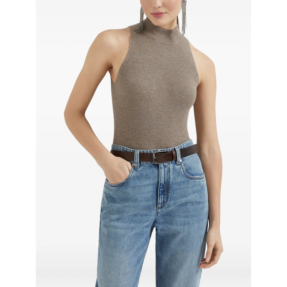 Brunello Cucinelli Brown Knitwear - Knitted Tops Women BRUNELLO CUCINELLI