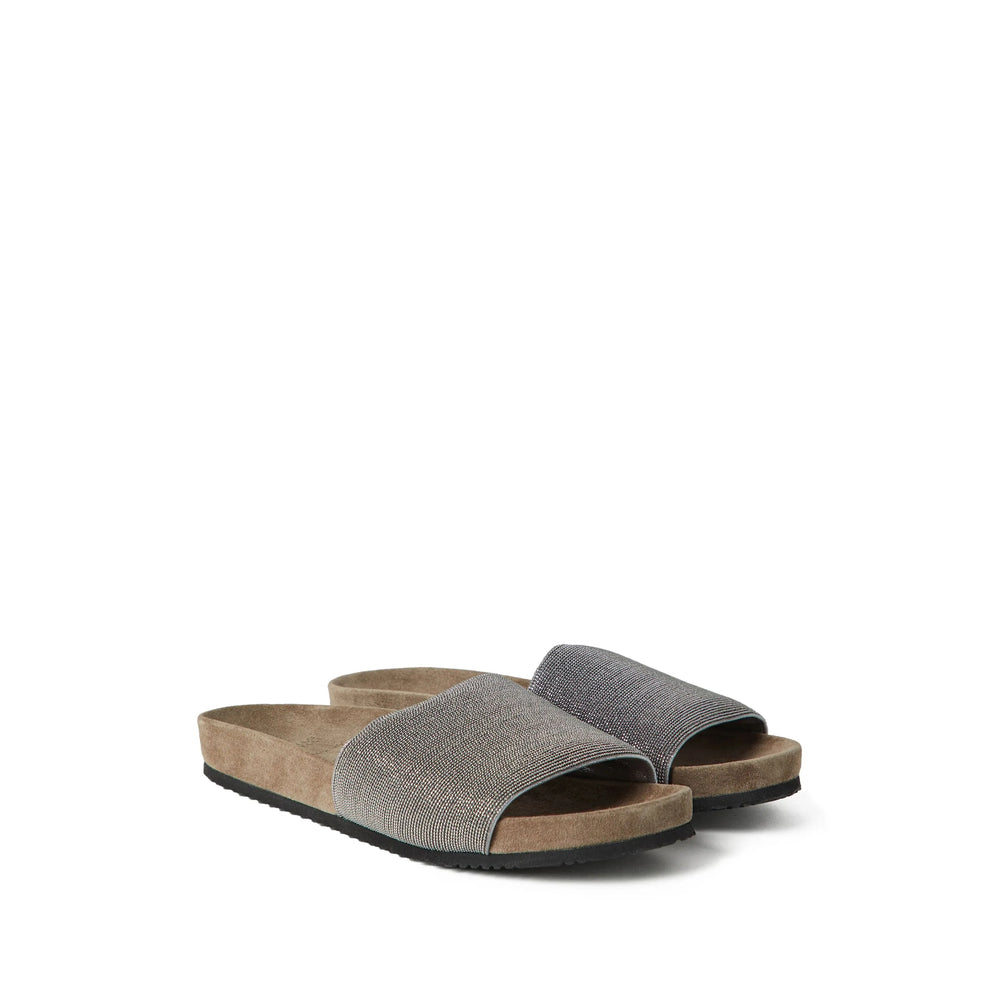 Brunello Cucinelli Silver Flip-Flops & Slides Women BRUNELLO CUCINELLI