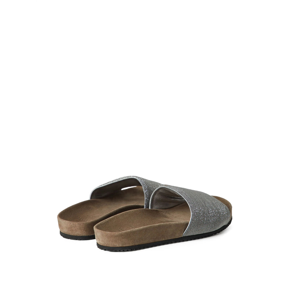 Brunello Cucinelli Silver Flip-Flops & Slides Women BRUNELLO CUCINELLI