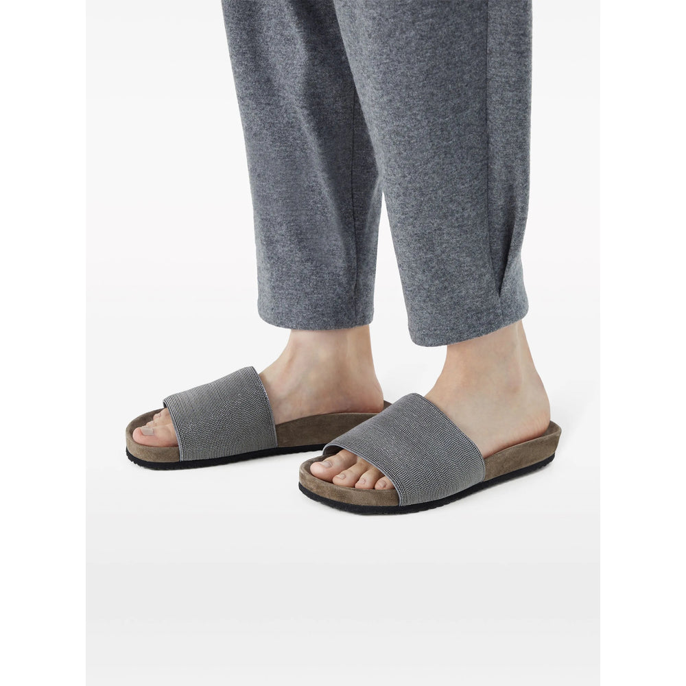 Brunello Cucinelli Silver Flip-Flops & Slides Women BRUNELLO CUCINELLI