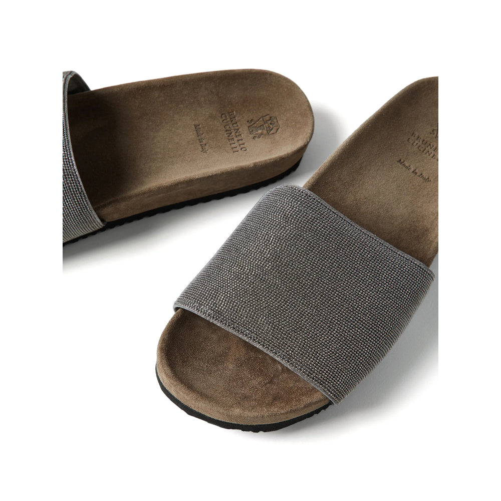Brunello Cucinelli Silver Flip-Flops & Slides Women BRUNELLO CUCINELLI