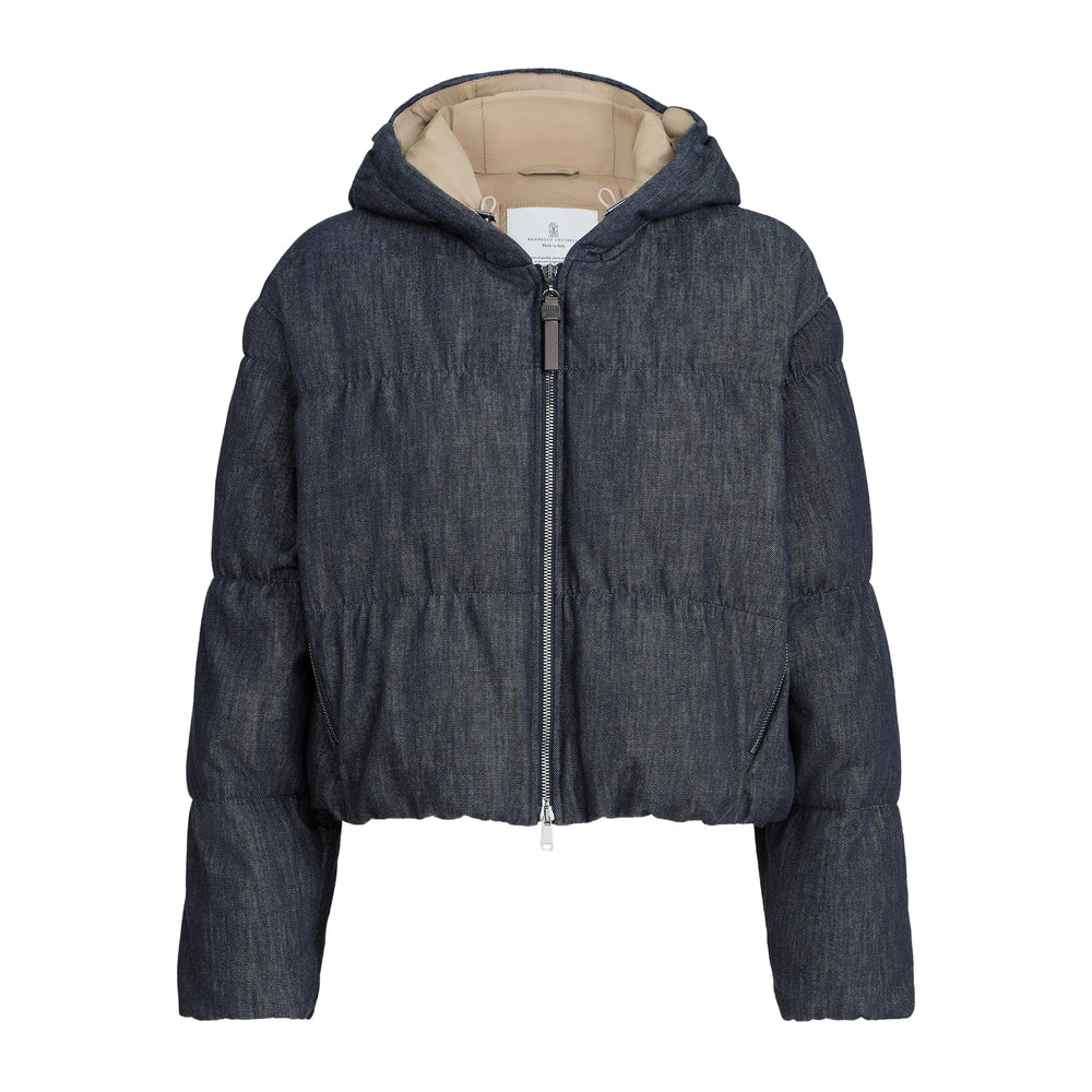 Brunello Cucinelli Blue Jackets - Puffer Jackets Women BRUNELLO CUCINELLI