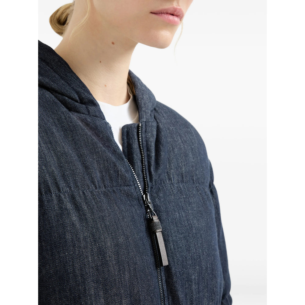 Brunello Cucinelli Blue Jackets - Puffer Jackets Women BRUNELLO CUCINELLI