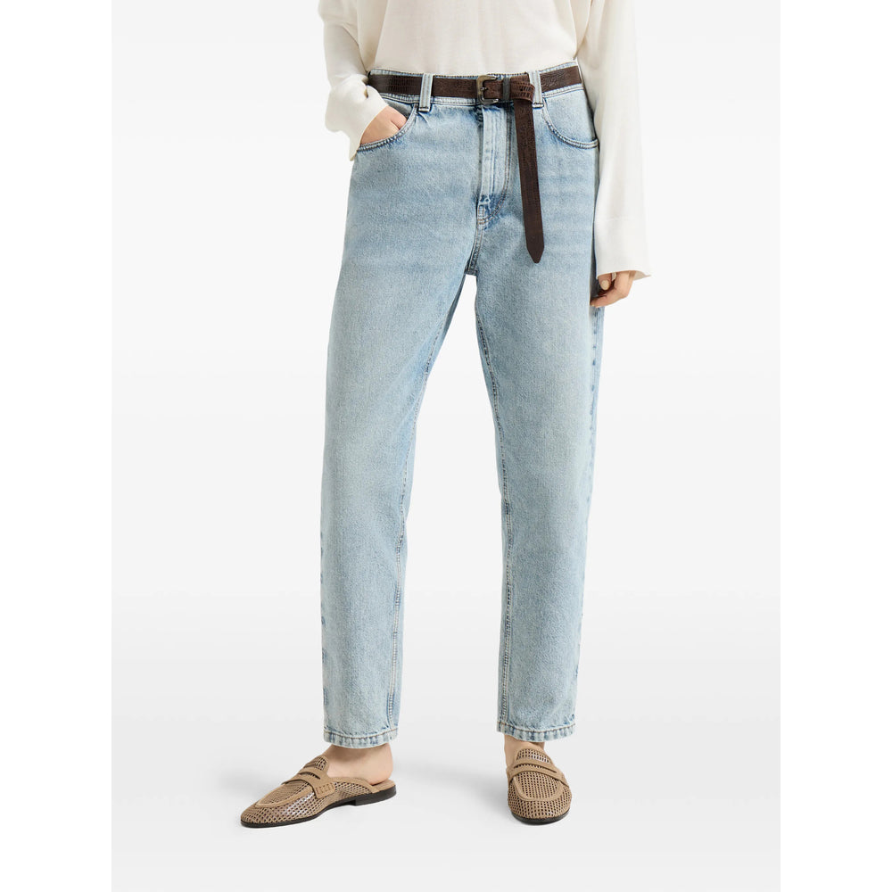 Brunello Cucinelli Blue Denim - Tapered Jeans Women BRUNELLO CUCINELLI
