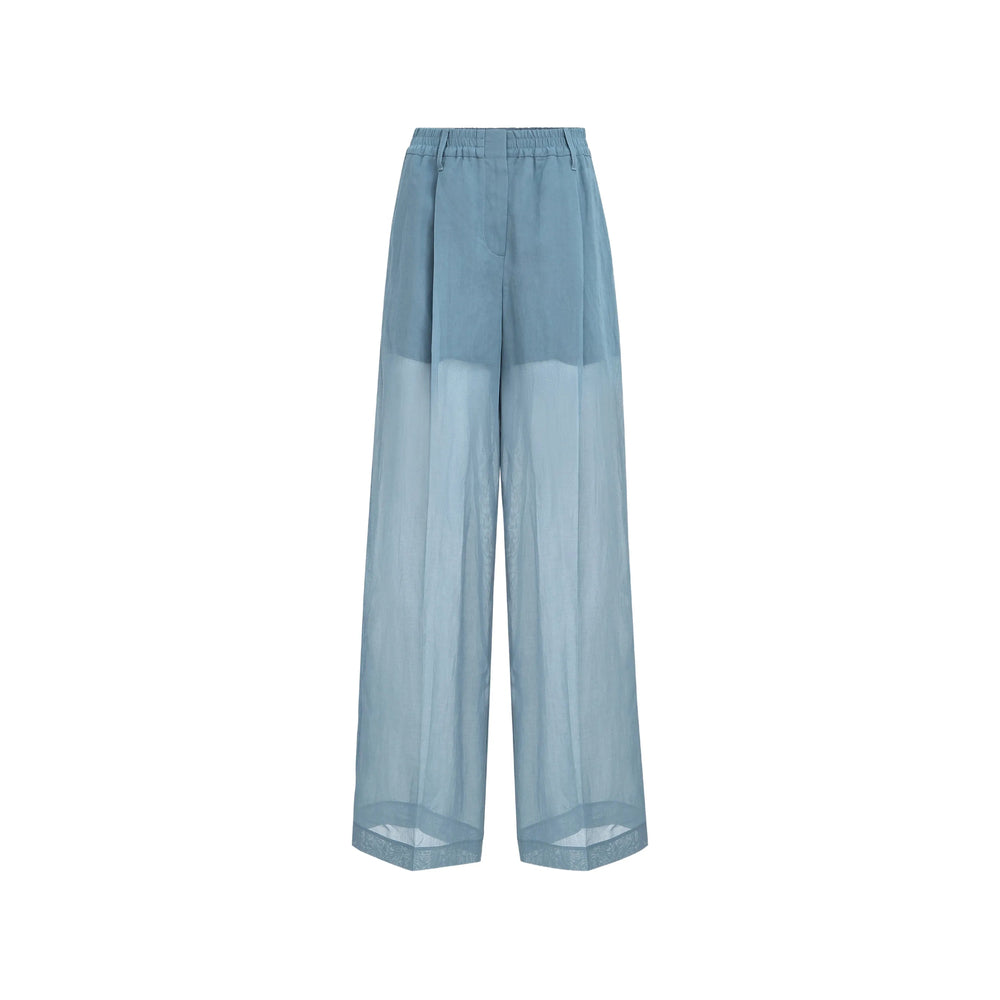 Brunello Cucinelli Blue Trousers - Palazzo Pants Women BRUNELLO CUCINELLI