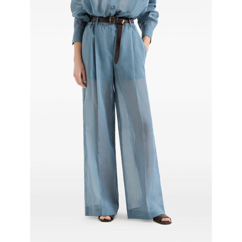 Brunello Cucinelli Blue Trousers - Palazzo Pants Women BRUNELLO CUCINELLI