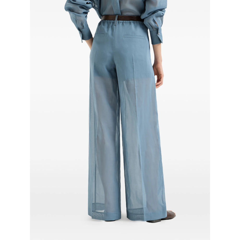 Brunello Cucinelli Blue Trousers - Palazzo Pants Women BRUNELLO CUCINELLI