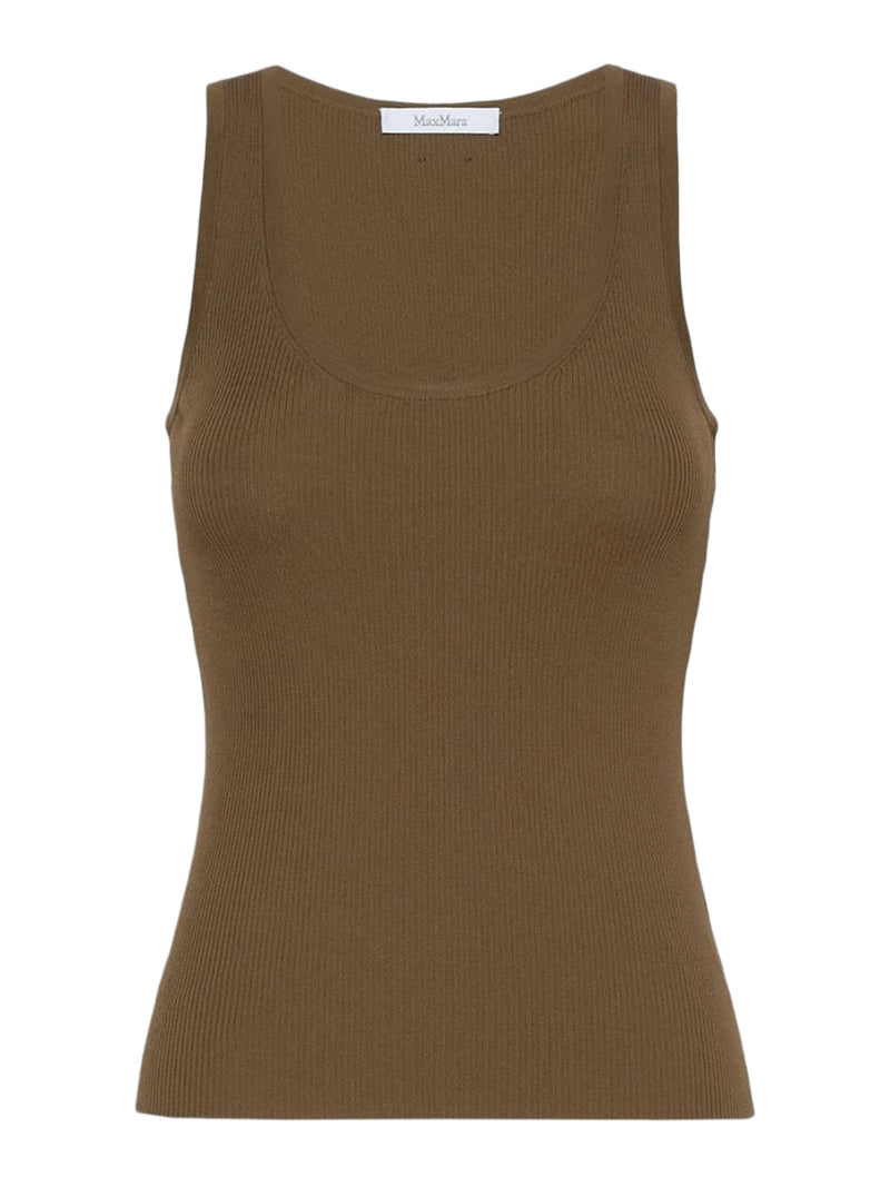 Max Mara Women Fitted Ribbed Top In Viscose Crepe MAX MARA