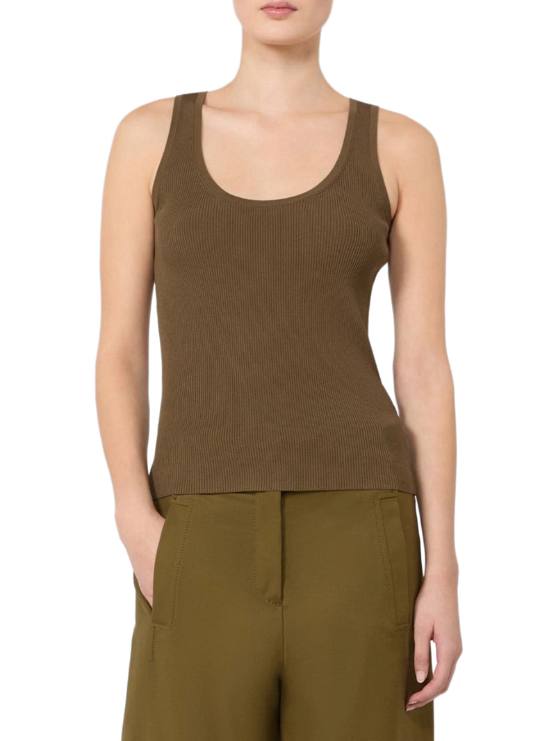 Max Mara Women Fitted Ribbed Top In Viscose Crepe MAX MARA