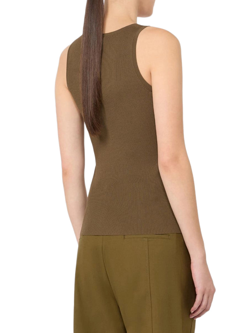 Max Mara Women Fitted Ribbed Top In Viscose Crepe MAX MARA