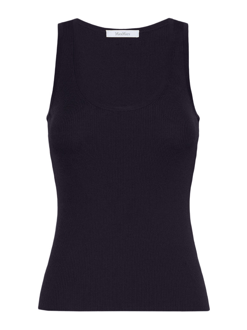 Max Mara Women Max Mara Women Fitted Ribbed Top In Viscose Crepe MAX MARA