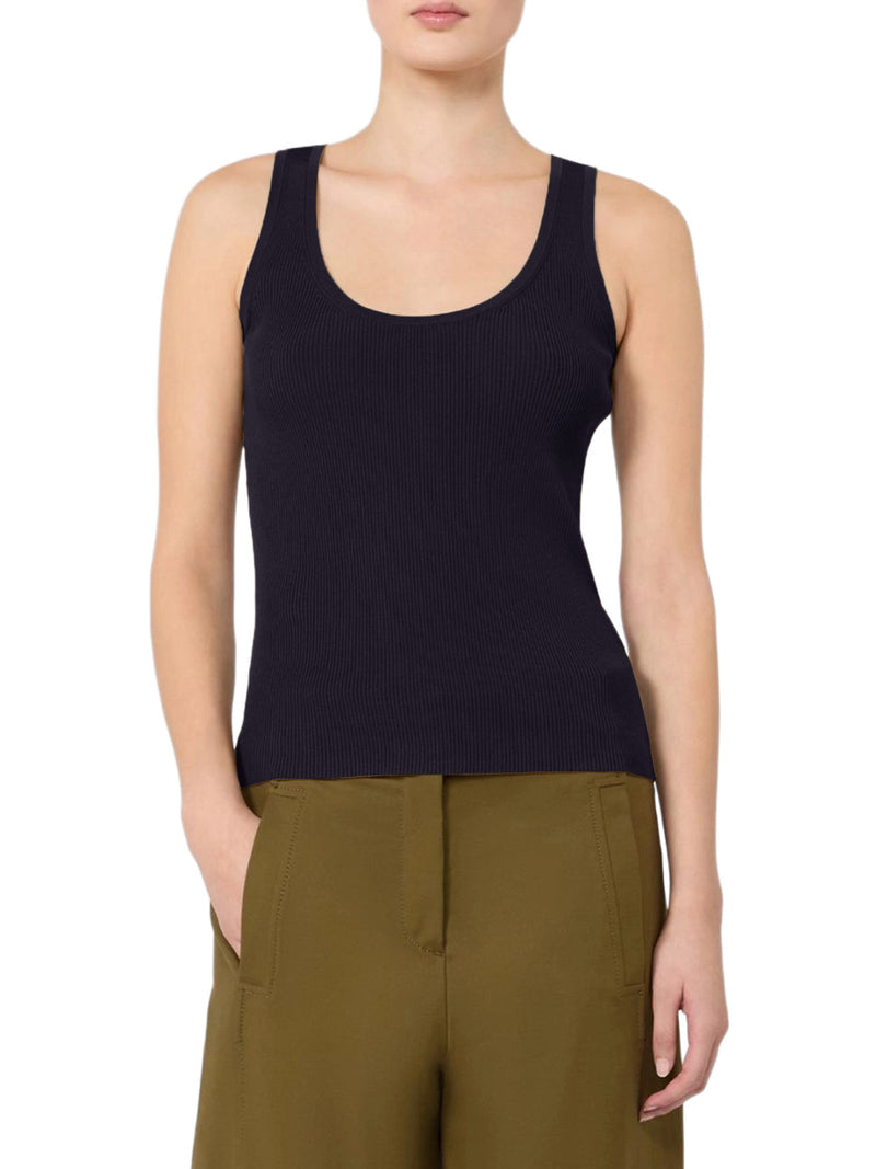 Max Mara Women Fitted Ribbed Top In Viscose Crepe MAX MARA