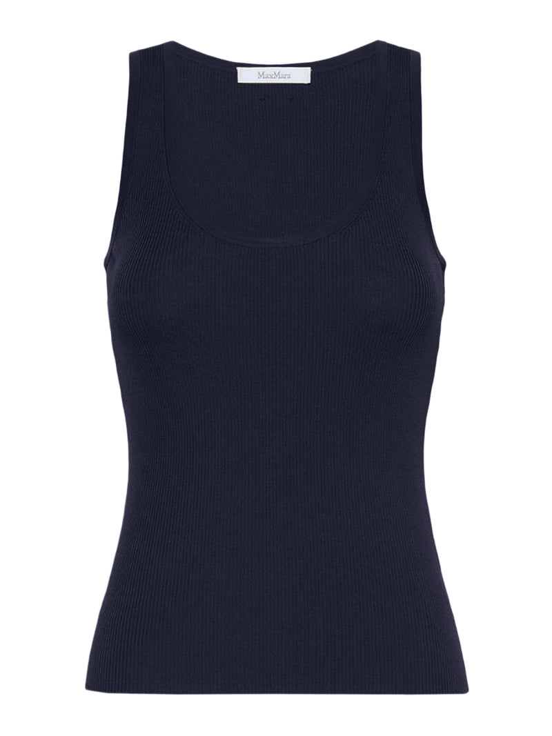 Max Mara Women Fitted Ribbed Top In Viscose Crepe MAX MARA