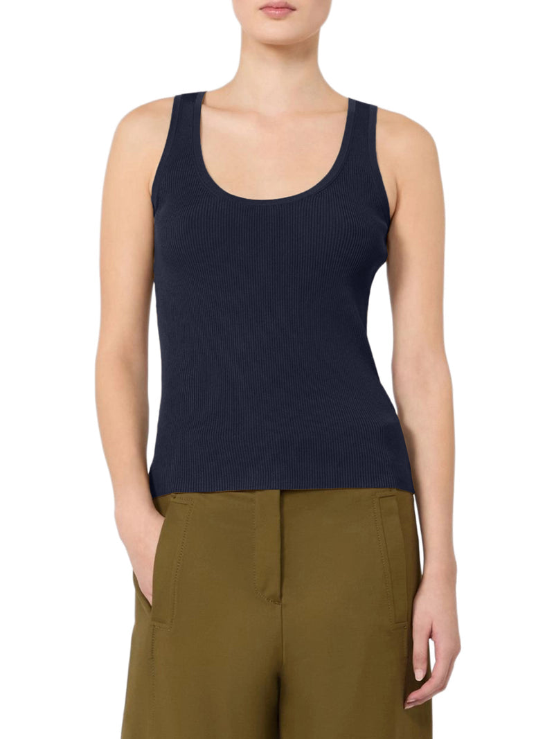 Max Mara Women Fitted Ribbed Top In Viscose Crepe MAX MARA