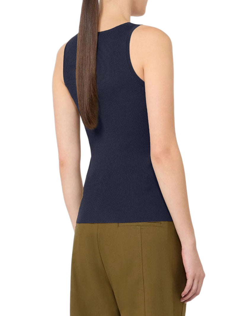 Max Mara Women Fitted Ribbed Top In Viscose Crepe MAX MARA
