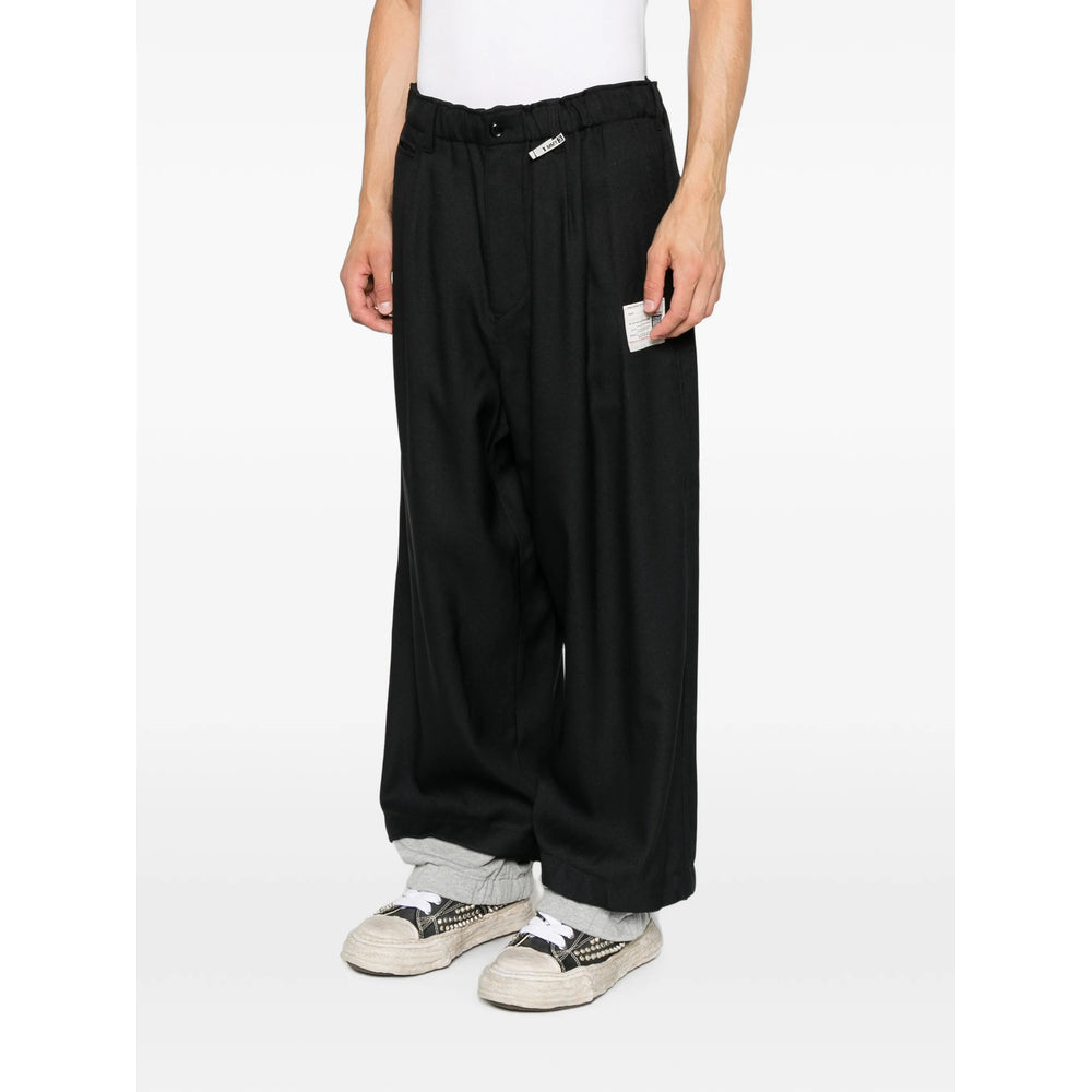 Maison Mihara Yasuhiro Black Trousers - Wide-Leg Trousers Men MAISON MIHARA YASUHIRO