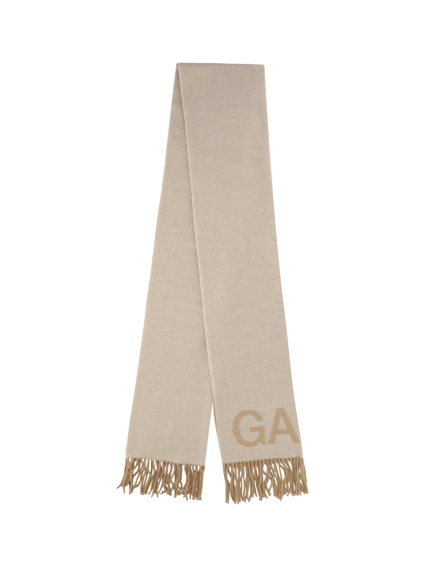 Ganni Women Fringed Wool Scarf GANNI