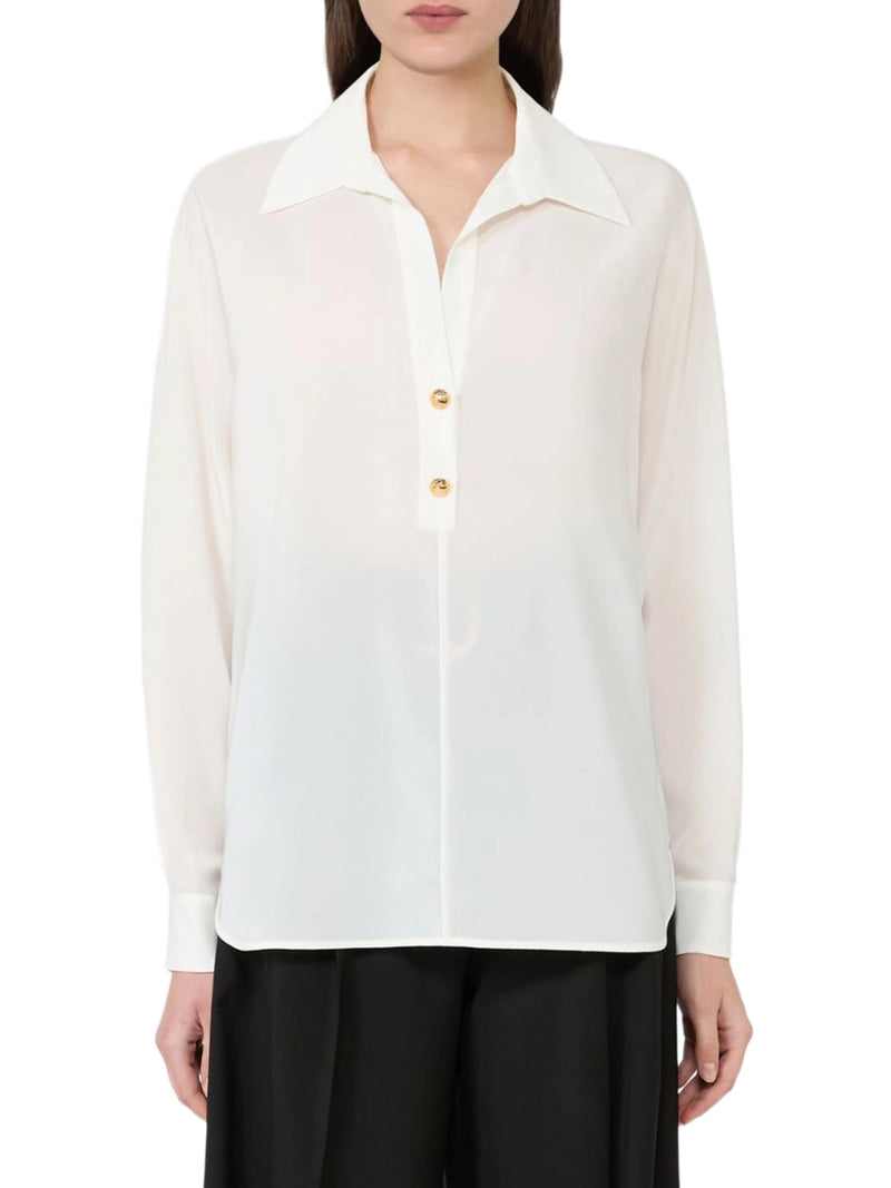 Max Mara Studio Women Crepe De Chine Polo Shirt MAX MARA STUDIO