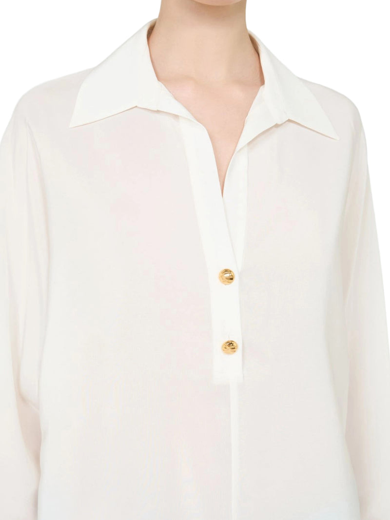 Max Mara Studio Women Crepe De Chine Polo Shirt MAX MARA STUDIO