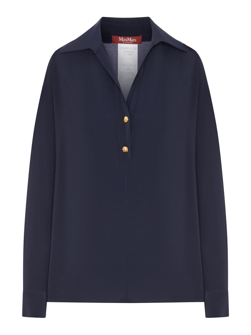 Max Mara Studio Women Crepe De Chine Polo Shirt MAX MARA STUDIO