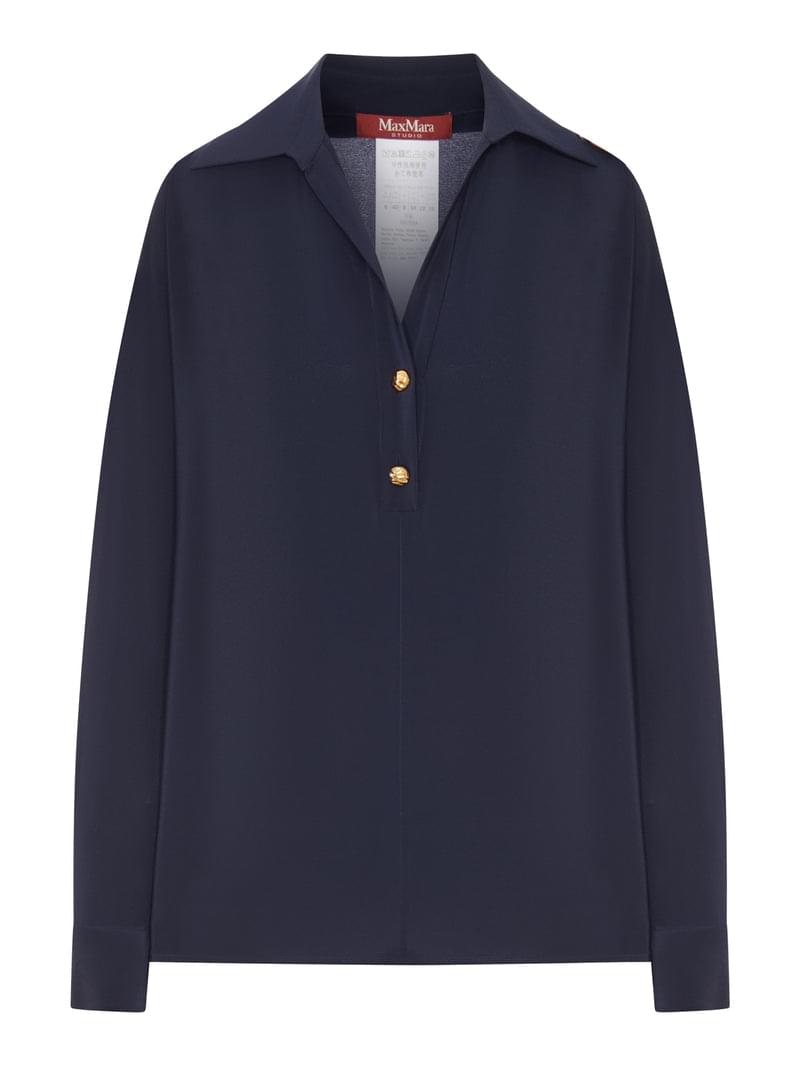 Max Mara Studio Women Crepe De Chine Polo Shirt MAX MARA STUDIO