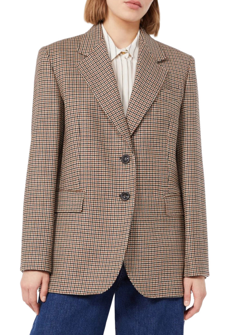 Max Mara Studio Women Single-Breasted Yarn-Dyed Wool Blazer MAX MARA STUDIO