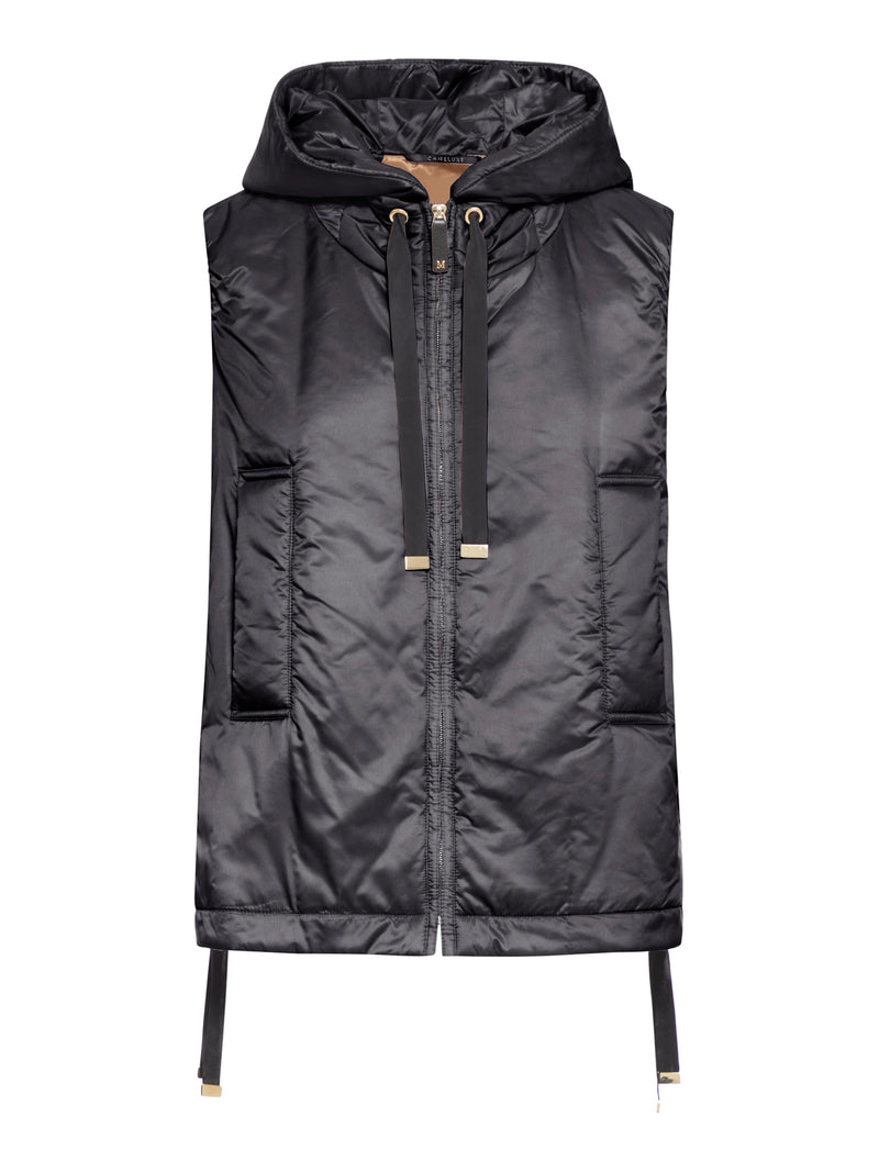 Max Mara The Cube Women Padded Vest With Hood In Waterproof Canvas MAX MARA THE CUBE