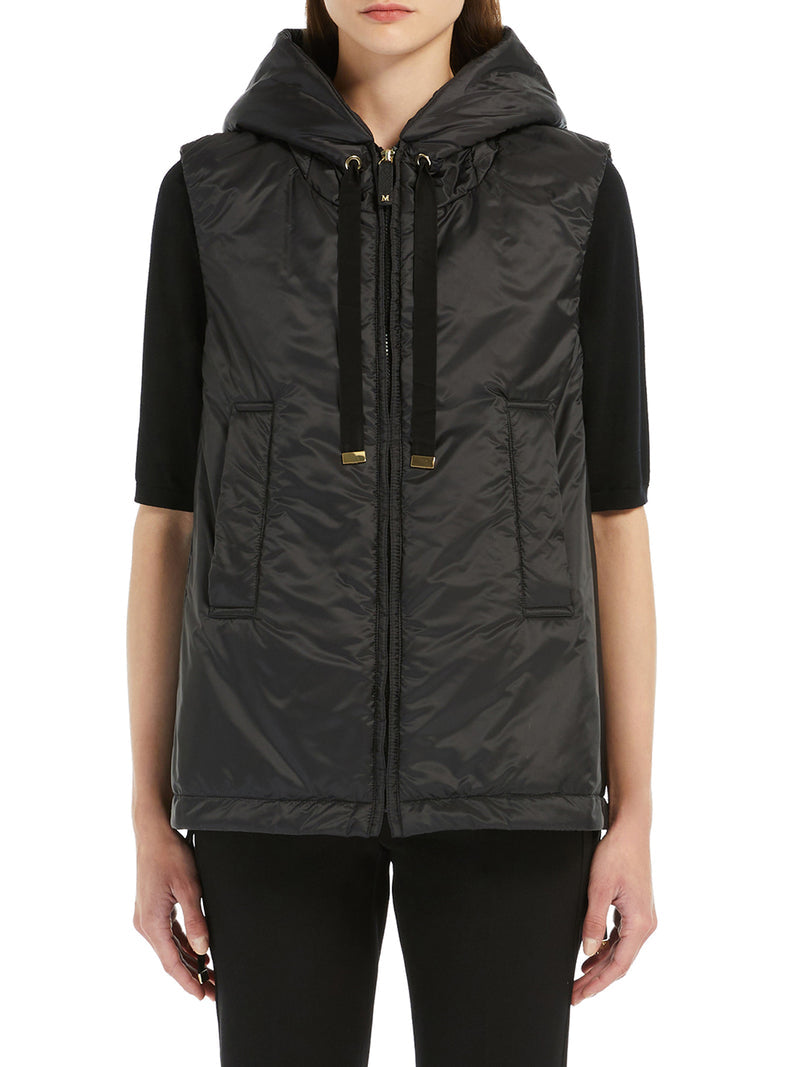 Max Mara The Cube Women Padded Vest With Hood In Waterproof Canvas MAX MARA THE CUBE