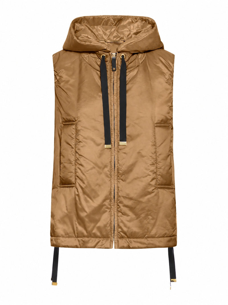 Max Mara The Cube Women Padded Vest With Hood In Waterproof Canvas MAX MARA THE CUBE