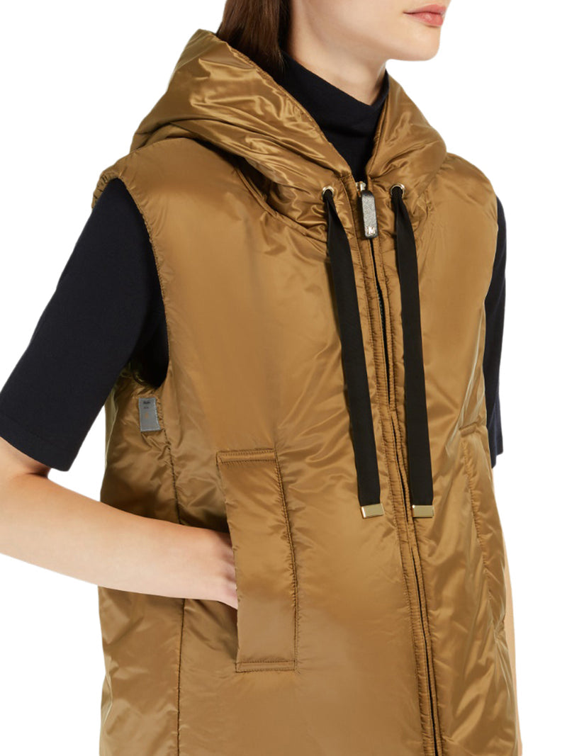 Max Mara The Cube Women Padded Vest With Hood In Waterproof Canvas MAX MARA THE CUBE