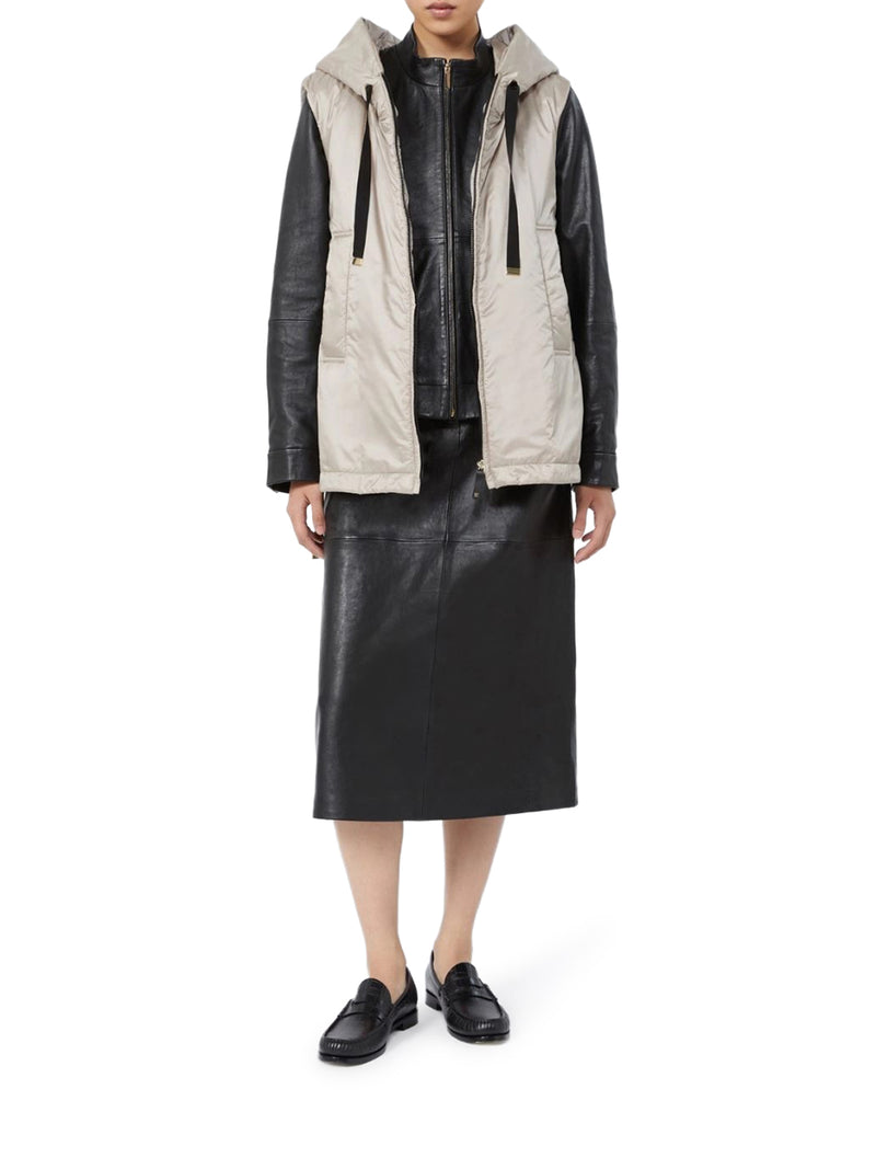 Max Mara The Cube Women Padded Vest With Hood In Waterproof Canvas MAX MARA THE CUBE