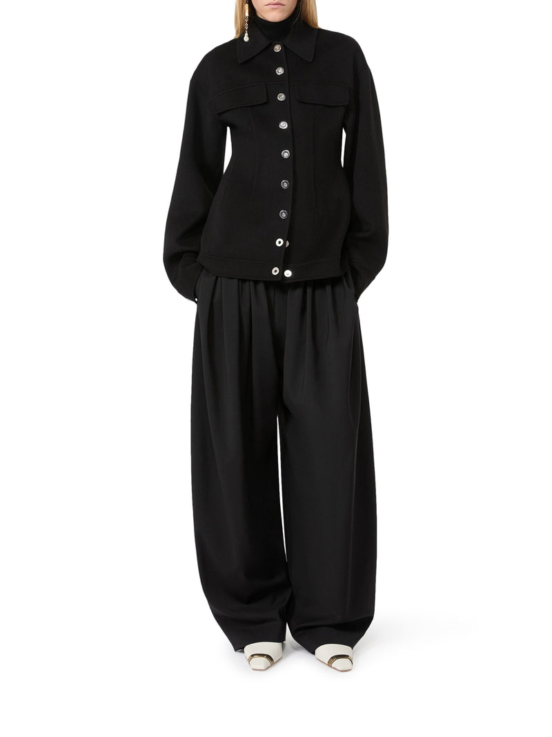 Sportmax Women Shaped Overshirt In Pure Wool SPORTMAX