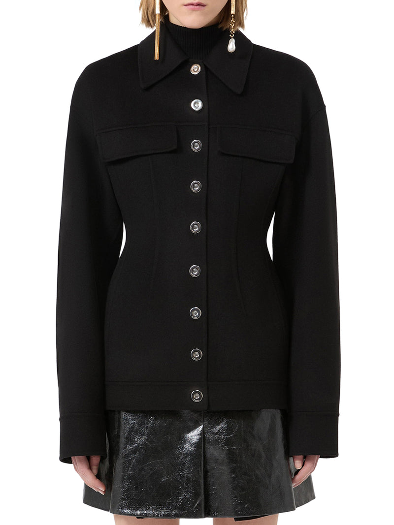 Sportmax Women Shaped Overshirt In Pure Wool SPORTMAX