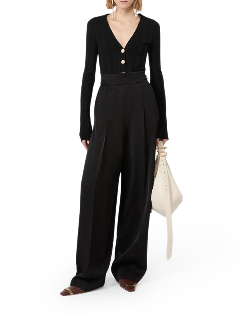 Sportmax Women Slim Ribbed Viscose Cardigan SPORTMAX
