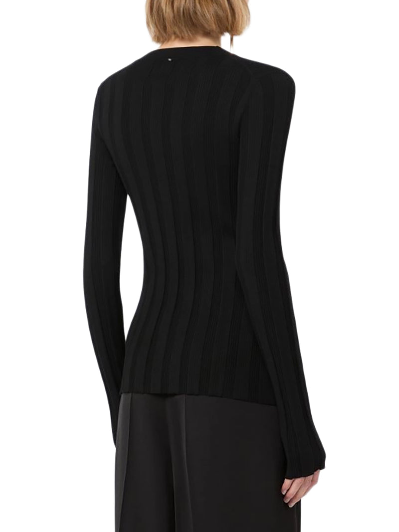 Sportmax Women Slim Ribbed Viscose Cardigan SPORTMAX
