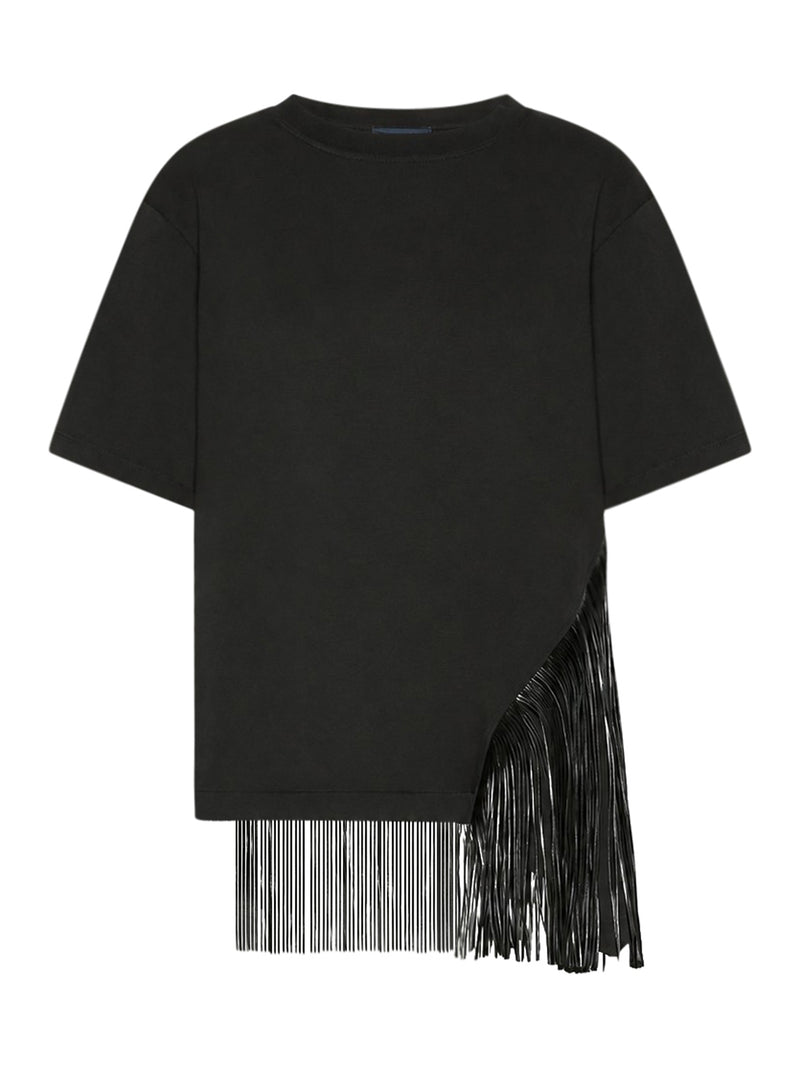 Sportmax Women Cotton T-Shirt With Fringes SPORTMAX