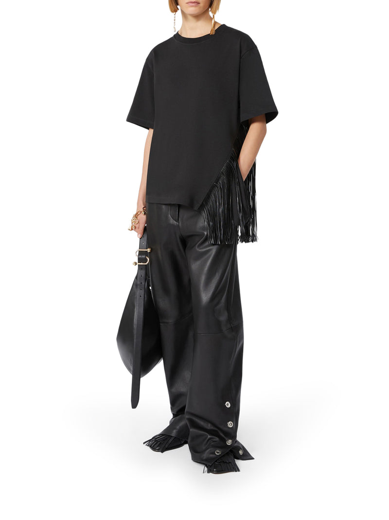 Sportmax Women Cotton T-Shirt With Fringes SPORTMAX