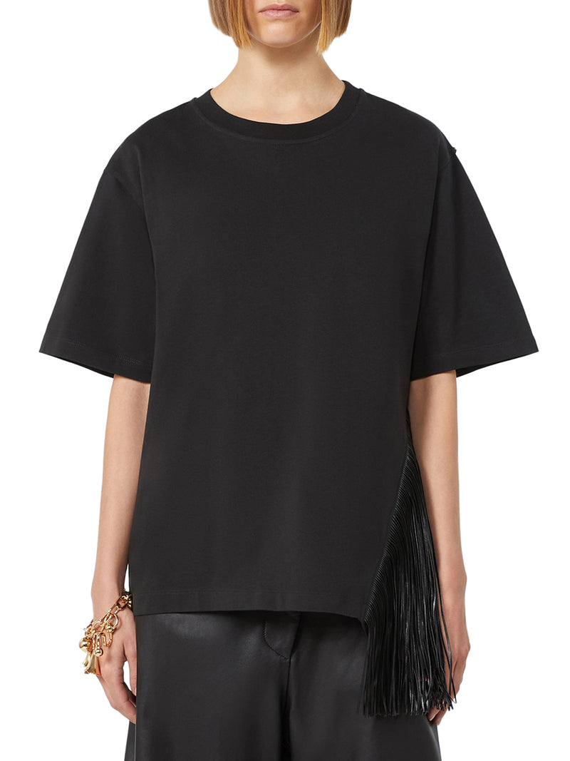 Sportmax Women Cotton T-Shirt With Fringes SPORTMAX