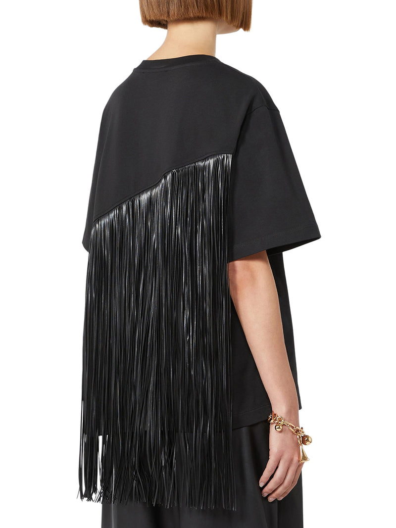 Sportmax Women Cotton T-Shirt With Fringes SPORTMAX